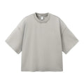 Men's vintage washed cotton T-shirt in loose fit with drop-shoulder sleeves in khaki light colour