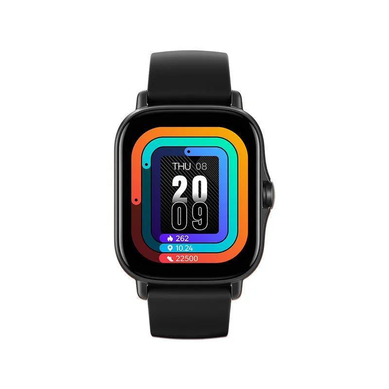 GT20 smartwatch with alloy case showing black colour option and touch screen display