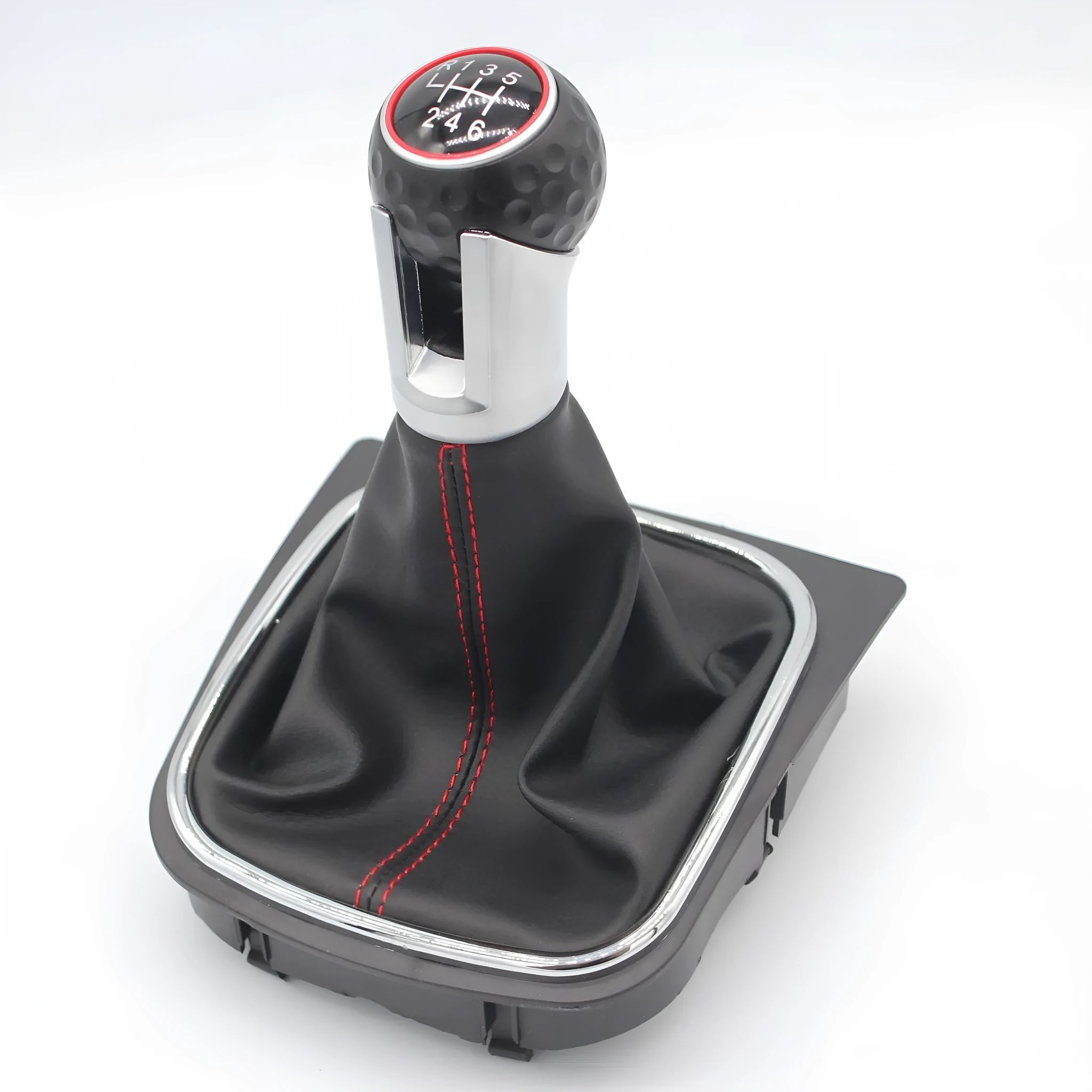 Leather gear shift knob replacement for Volkswagen Golf manual transmission with dust boot