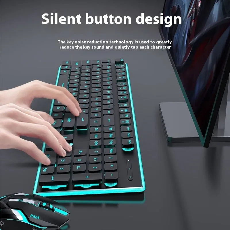 Wireless mute Bluetooth keyboard in cherry blossom pink colour showing mute button and wireless connectivity