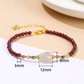 Close-up of a handmade girls' bracelet with crystal, agate and jade beads in a choice of colours and shapes.