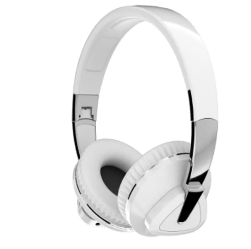 Wireless over-ear headset with Bluetooth connectivity showing AUX jack and TF card slot in multiple colour options