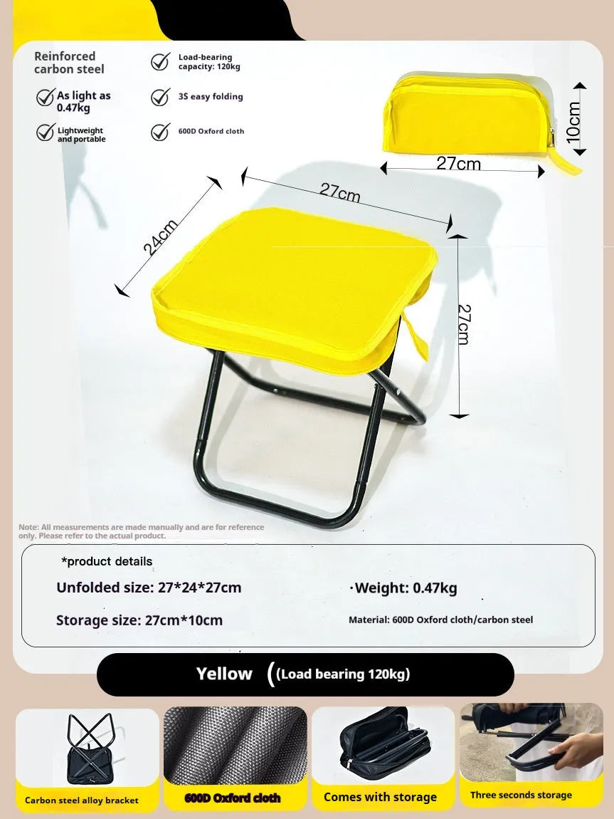 Lightweight foldable outdoor camp chair stool in a choice of six colours.