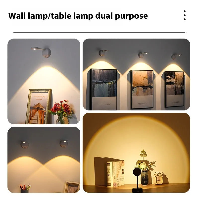 Rechargeable wireless wall lamp with geometric design and magnetic mounting system