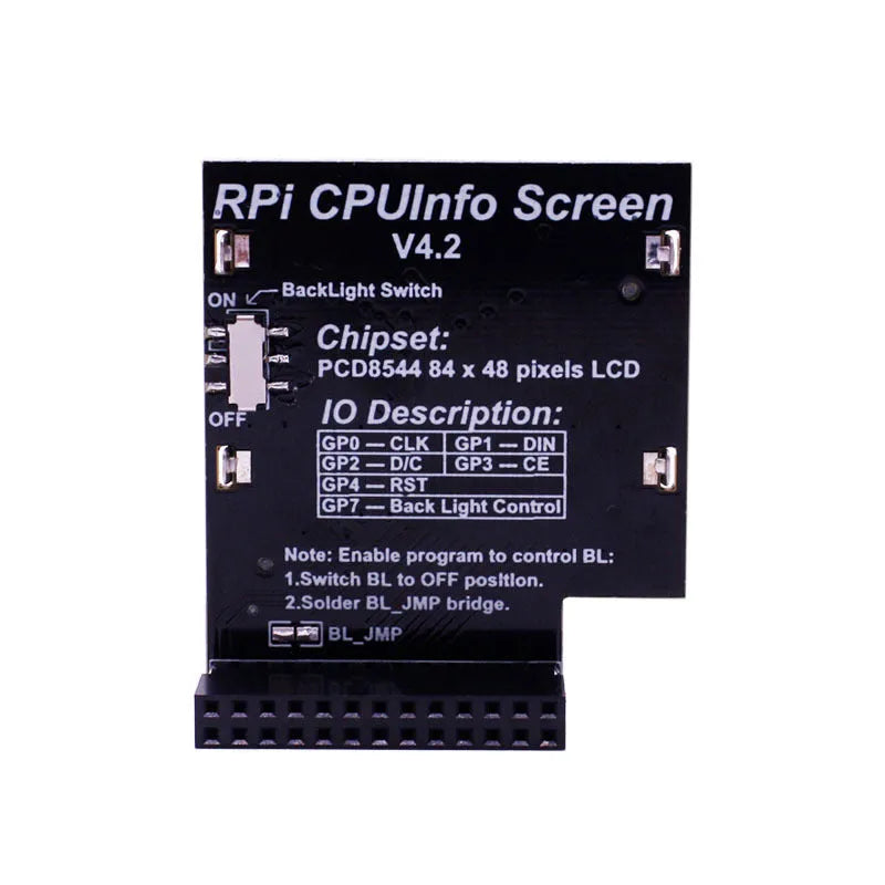 Raspberry Pi 1.6 inch LCD display screen with backlight switch for system monitoring