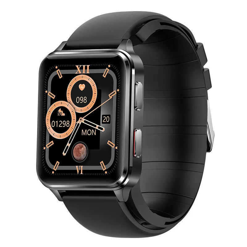 Multi-sport watch with 1.70 inch tempered glass screen and silicone strap in blue, black, red or leather options
