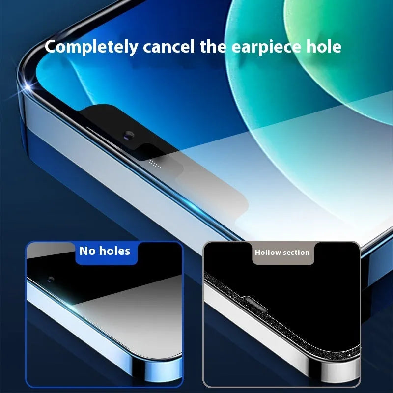 HD tempered glass screen protector for iPhone 12 Pro, 14, 15, XS Max, dustproof, full screen, boxed