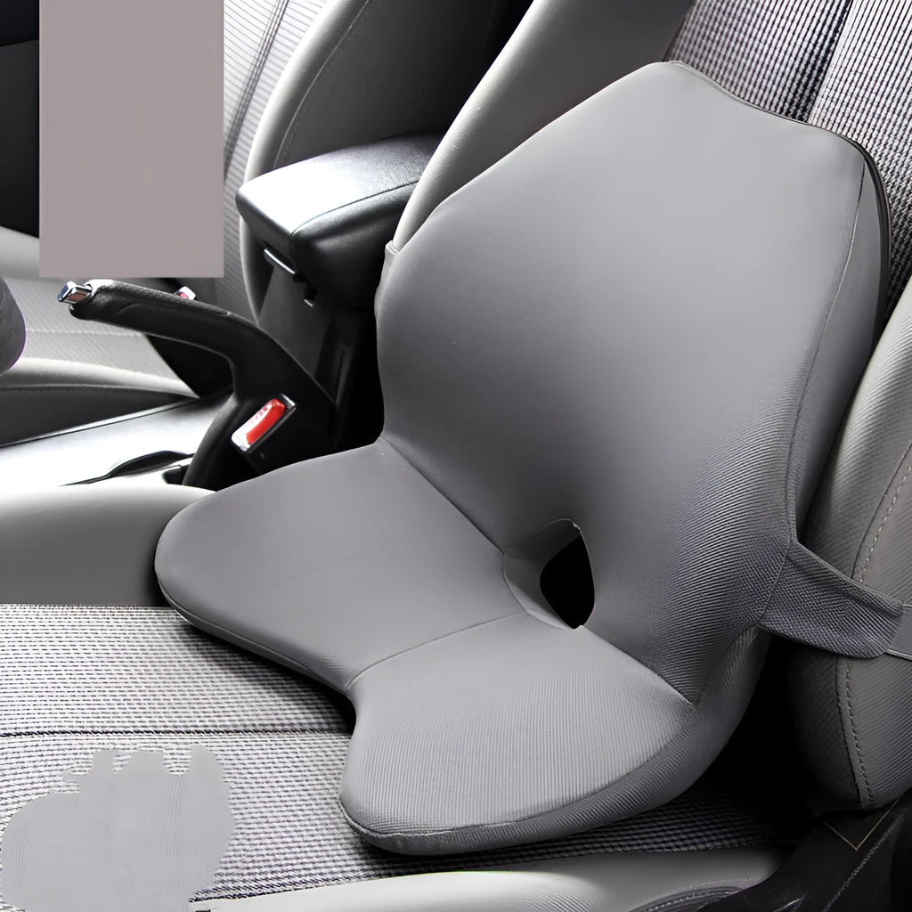 Black memory cotton car waist support pad with optional headrest for lumbar relief