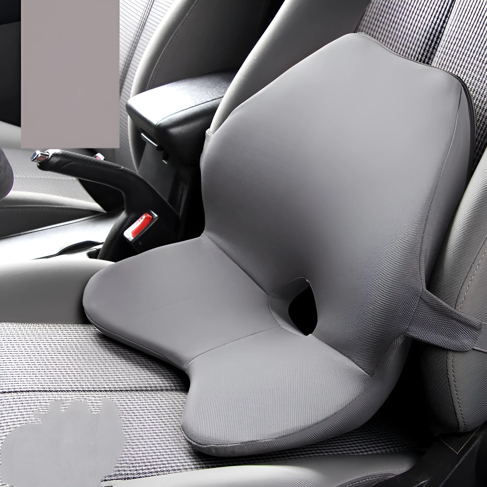 Black memory cotton car waist support pad with optional headrest for lumbar relief
