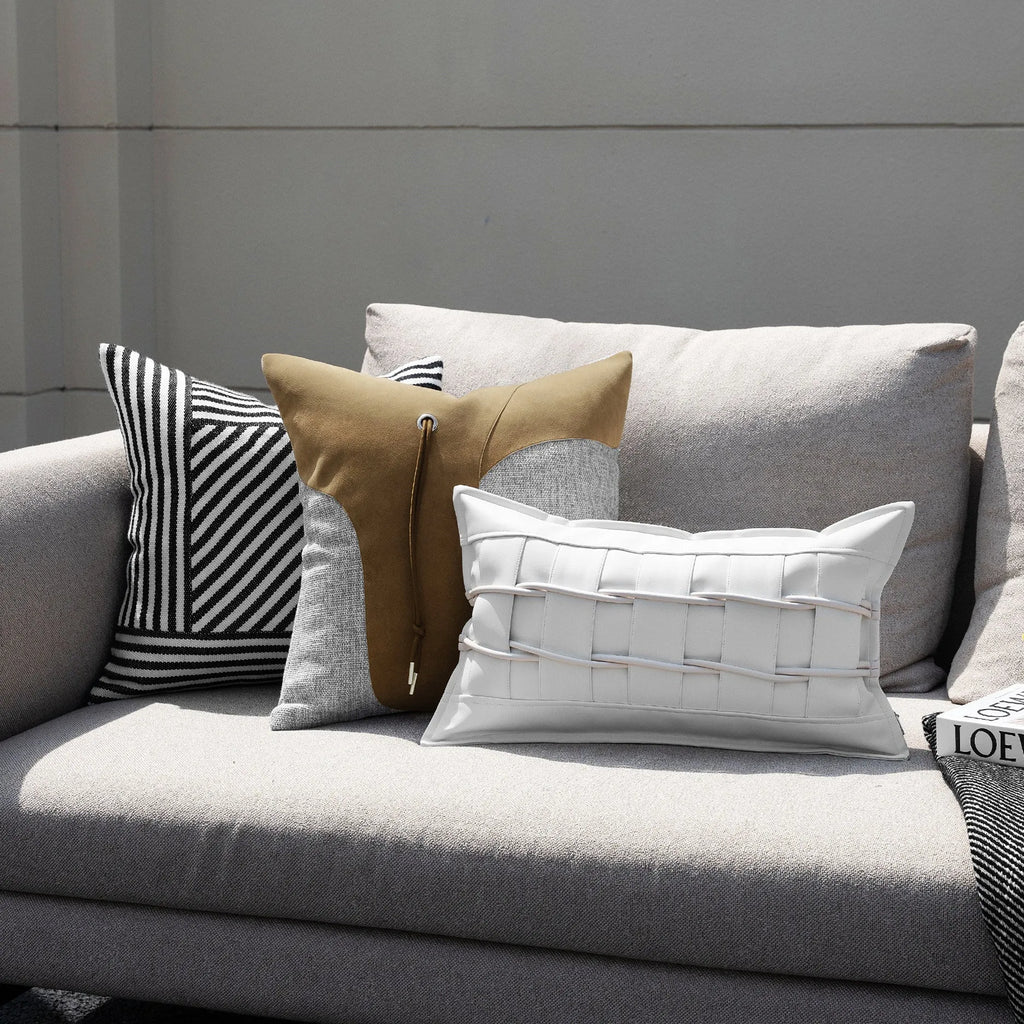 30x50cm square PU cushion cover in BZ22922, minimalist modern living room pillow cover with core options