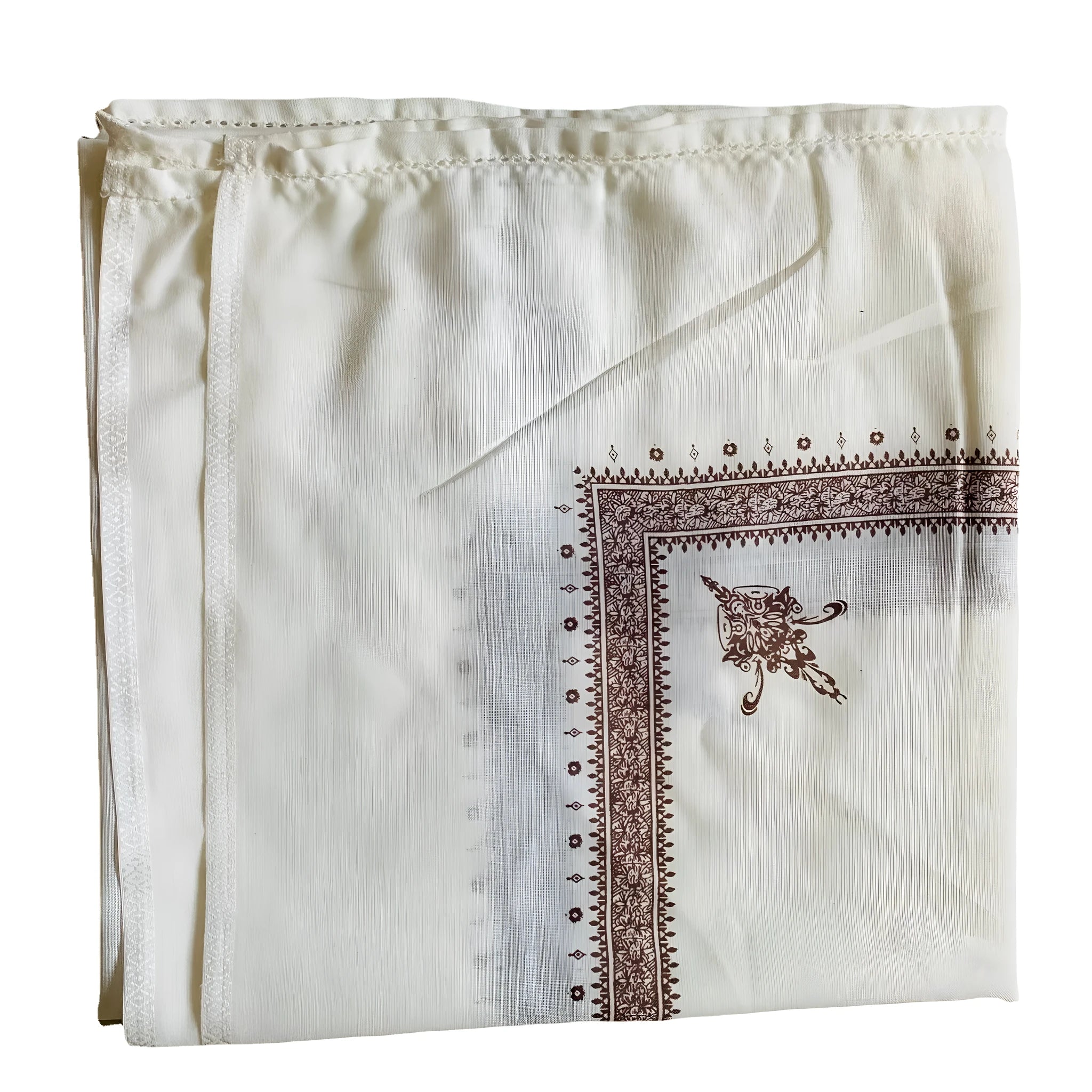 Printed square polyester scarf showing 138cm x 138cm dimensions with solid colour options