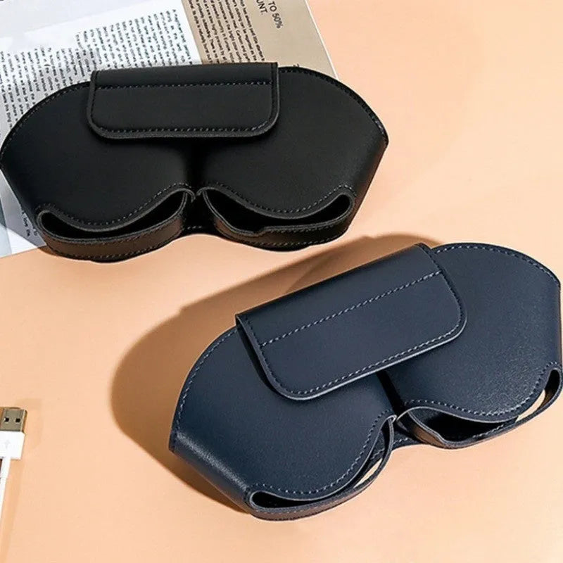 Black PU leather protective case for Apple AirPods Max headphones with a zipper.