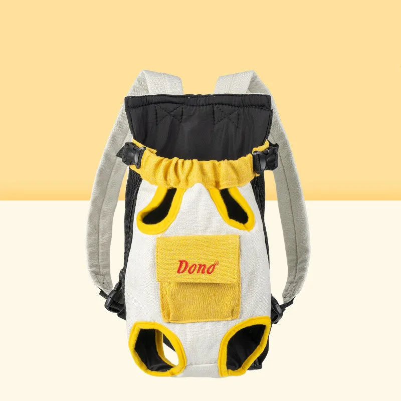 Pet chest sling bag for puppy kitten cat small dog in blue yellow with cross shoulder strap