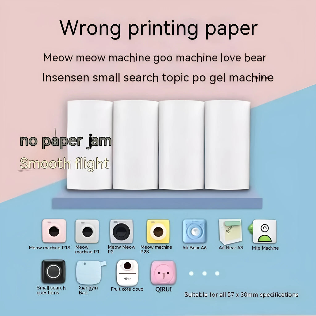 Three rolls of 57mm wide thermal printing paper for incorrect printers and cash registers