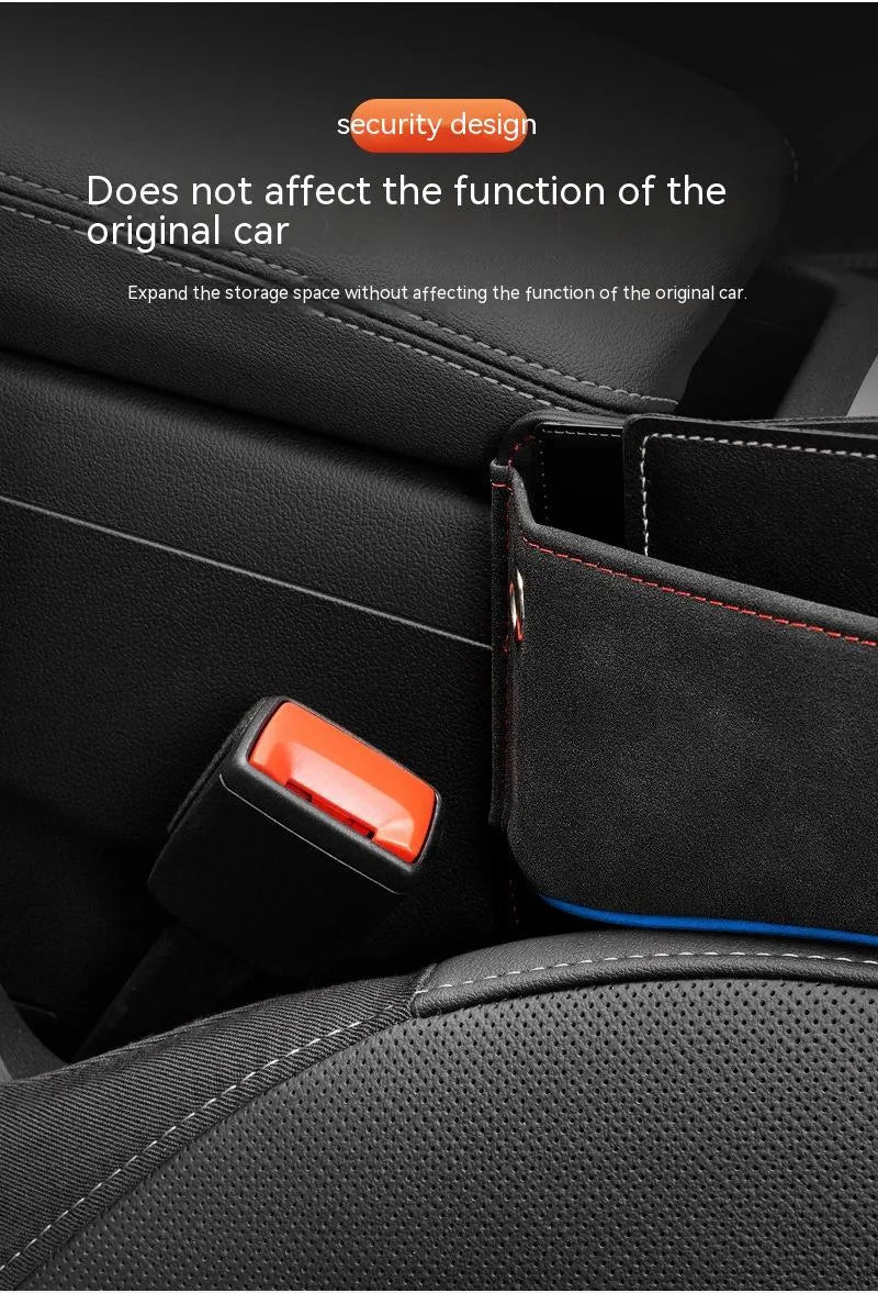 Leather car seat storage box in suede colour with waterproof pressure resistant design