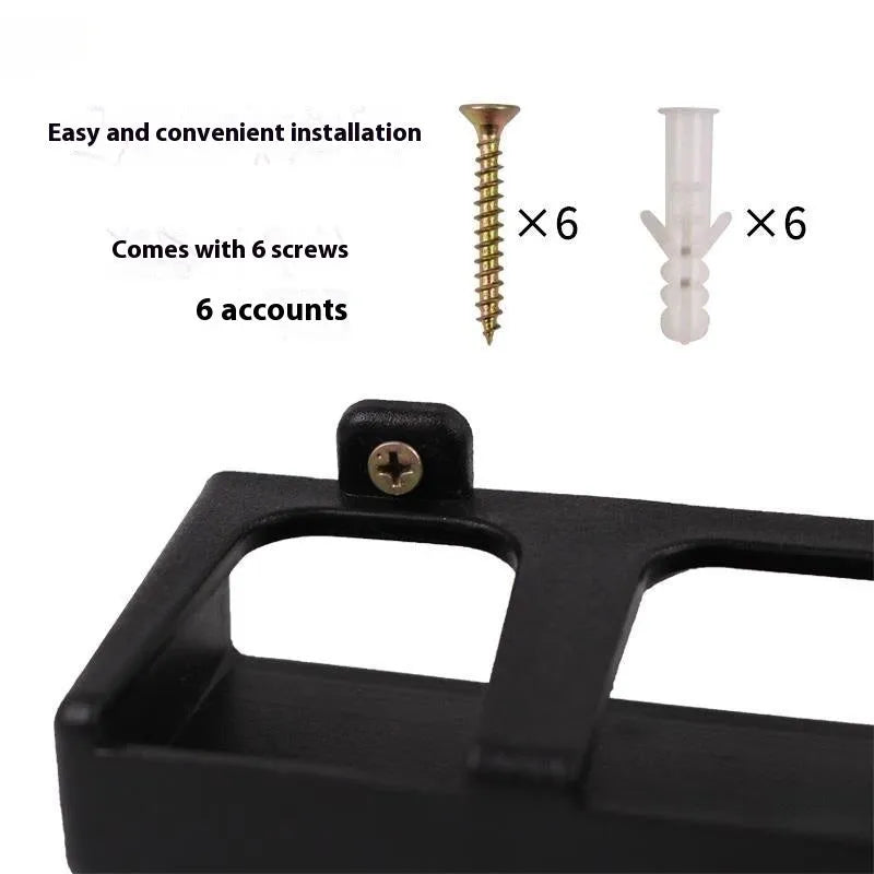 Black ABS plastic wall-mounted fishing rod display stand with horizontal and upright frame options
