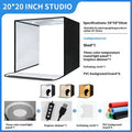 50cm foldable light box with metal frame and USB-powered LED lighting for product photography