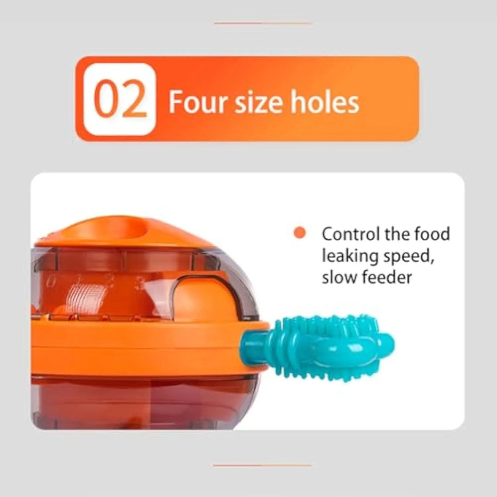 Interactive dog toy and slow feeder with rubber bones for small and medium dogs