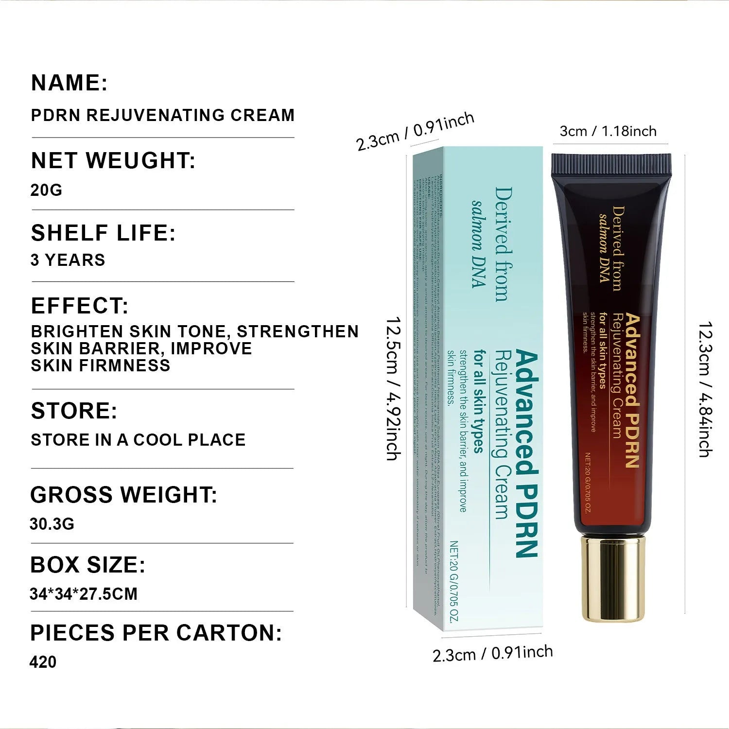 20ml skin-activating moisturising cream tube with hydrating and firming properties