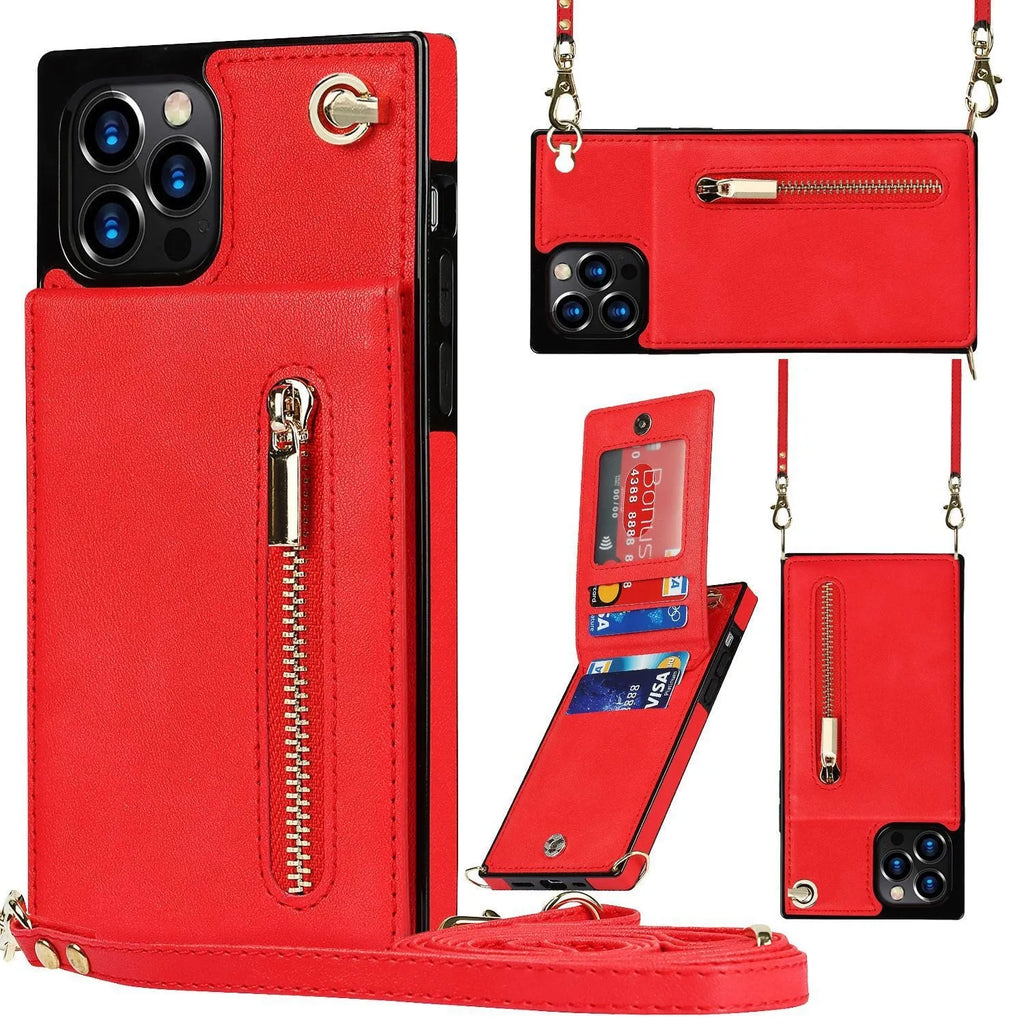 Leather mobile phone case with TPU interior for iPhone and Samsung devices in multiple colour options