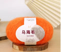 DIY mohair scarf kit with wool ball for hand-weaving projects in multiple colour options
