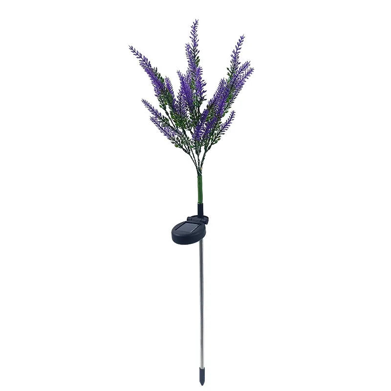 74cm tall solar-powered flower-shaped garden light in lavender colour options for outdoor decoration