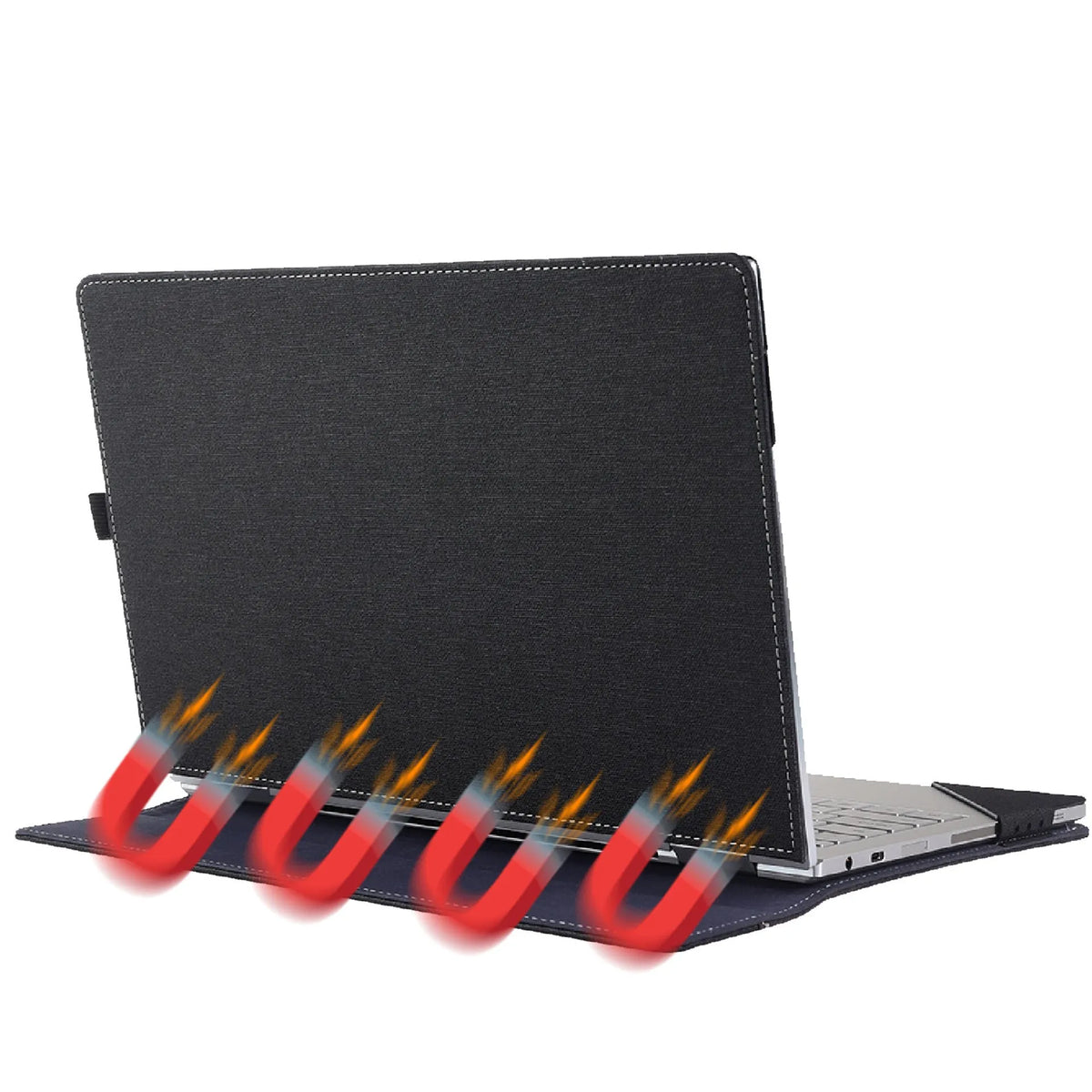 Black imitation leather protective sleeve for Microsoft Surface Laptop 6 with Chinese pattern