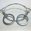 Stainless steel survival wire saw with thumb rings measuring 55cm cutting length