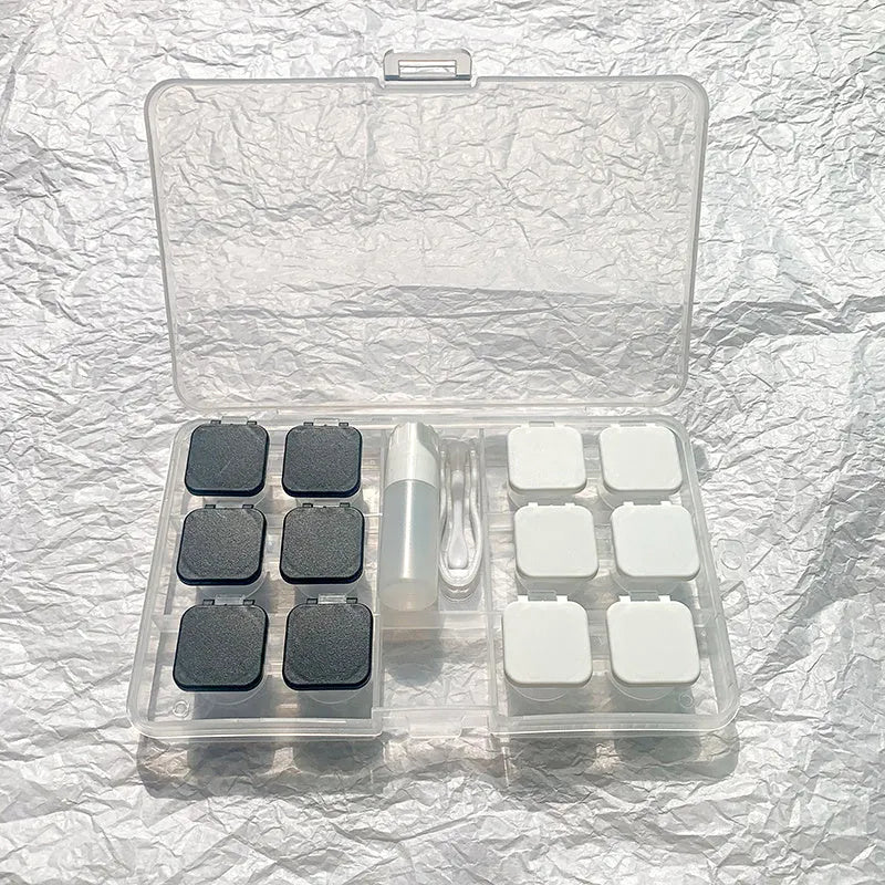 Rectangular contact lens case with vibration cleaning function in multiple colour options