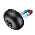 1080p wireless WiFi surveillance camera with ABS plastic housing on a flat surface.
