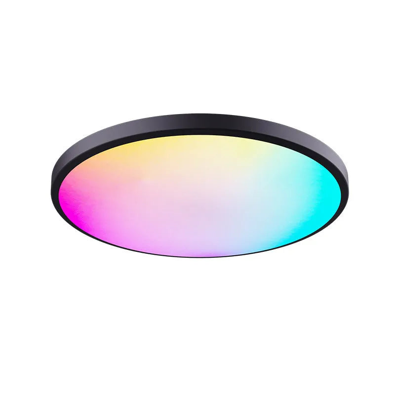 Black RGBCW Bluetooth smart ceiling lamp with full colour and dimming control, 300mm diameter.