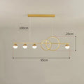 Rectangular aluminium LED ceiling chandelier in black or gold finish with remote control