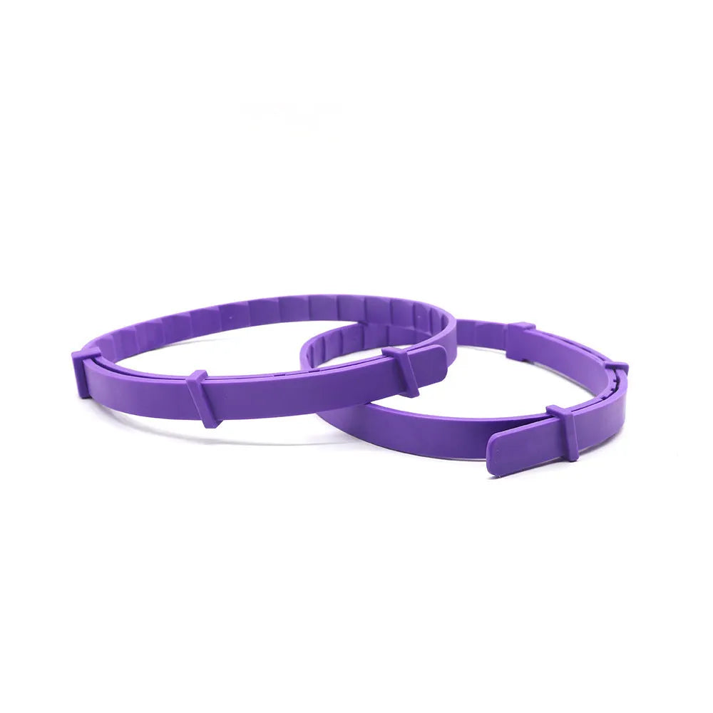 Four dog anxiety collars in different colours with Chinese style monochrome pattern