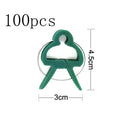 Green plant support clips in large and small sizes for climbing garden plants