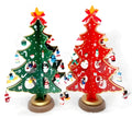 Hand-painted wooden Christmas tree decoration in traditional red and green colours