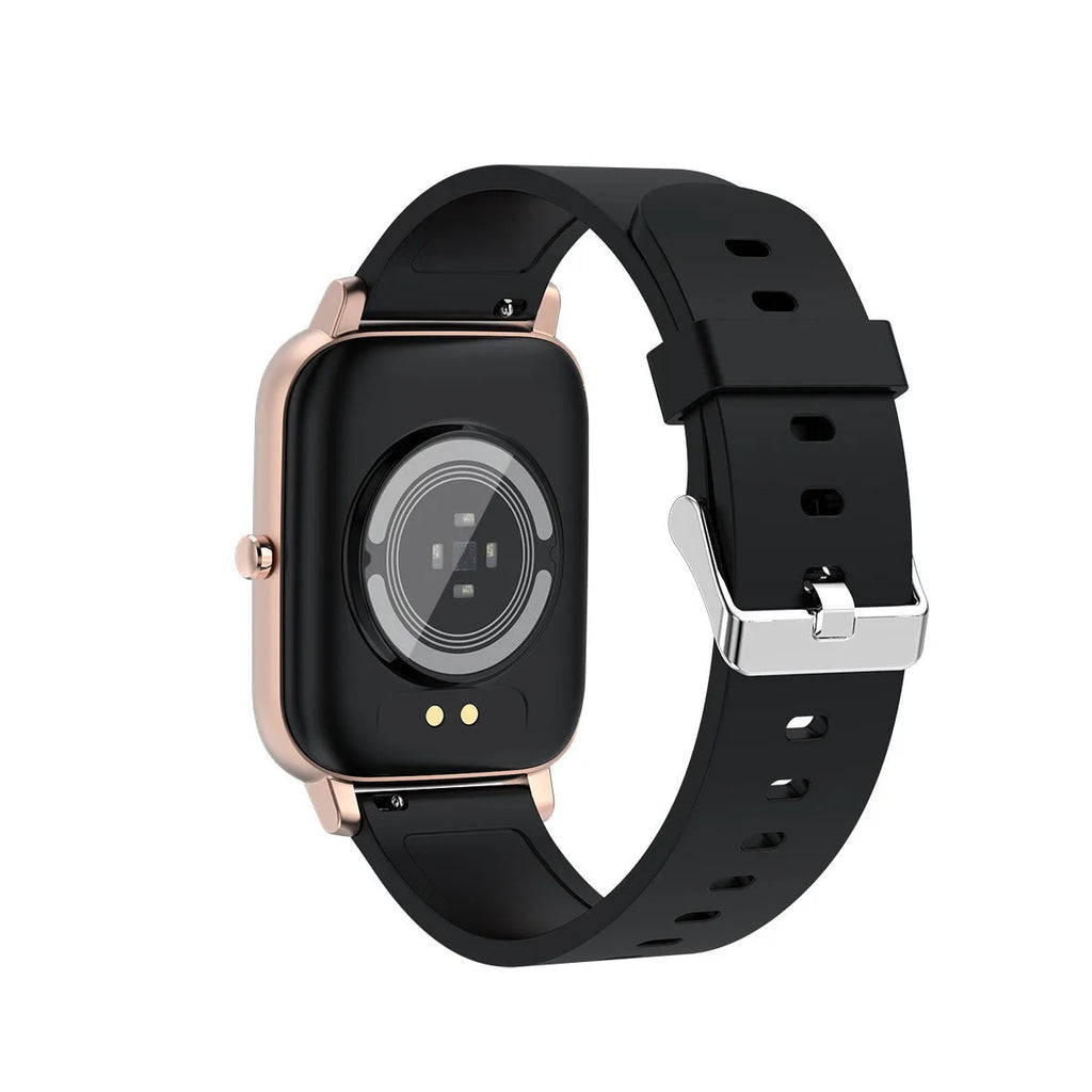 H80 fashion sports smart watch with silicone strap on wrist, showing health metrics on 1.69 inch screen.