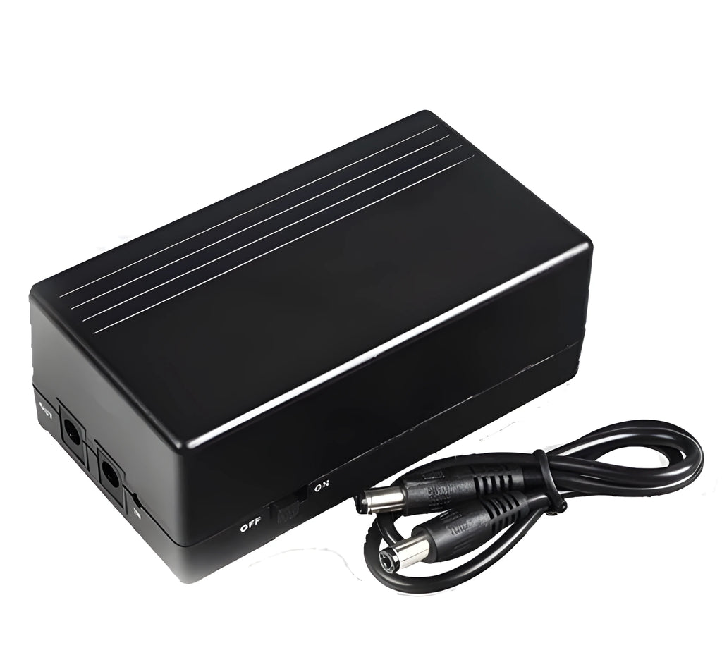 Safurance 12V 1A mini UPS backup battery 14.8W for security cameras and access control, compact black power supply
