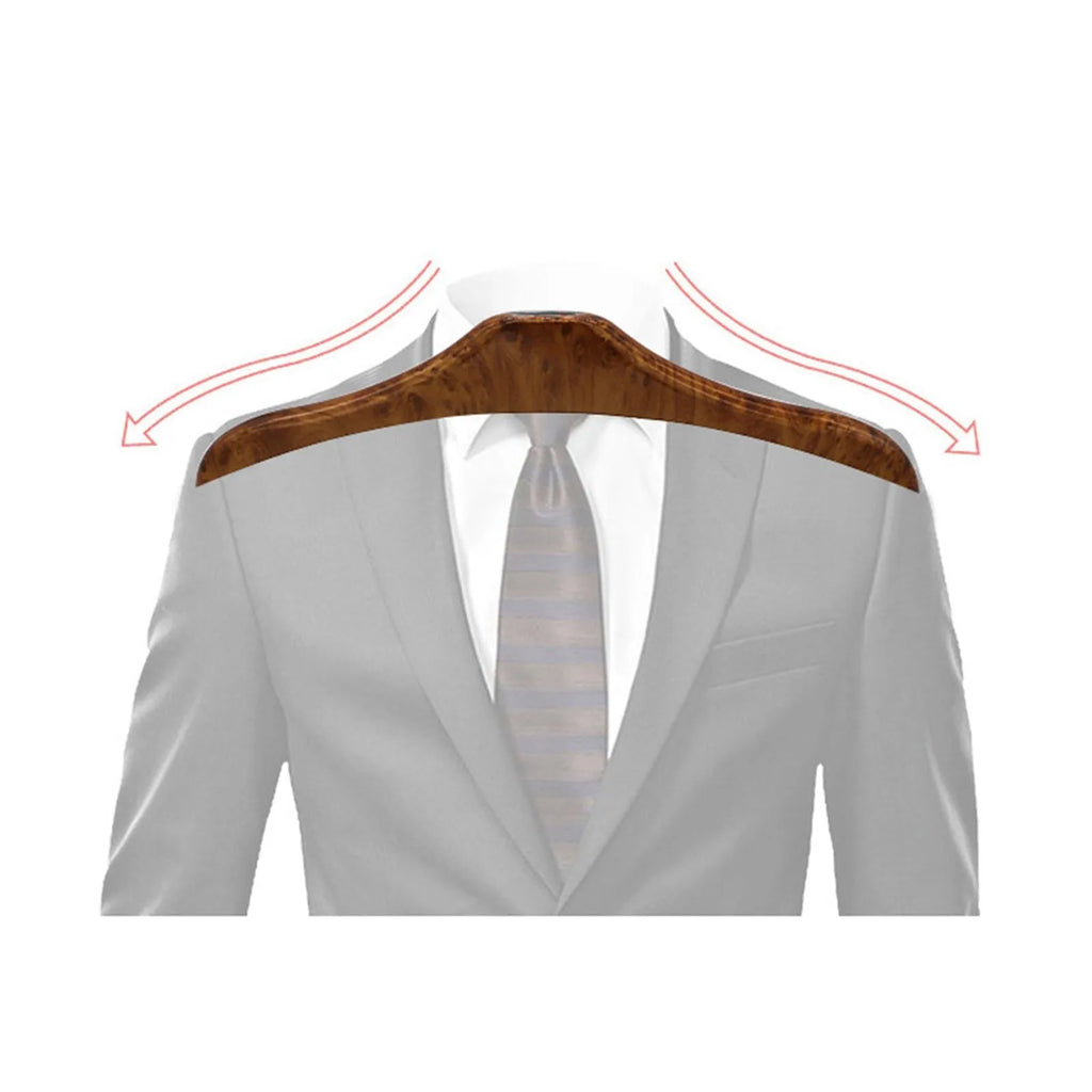 Wood yellow stainless steel car-mounted clothes hanger for suits and shirts