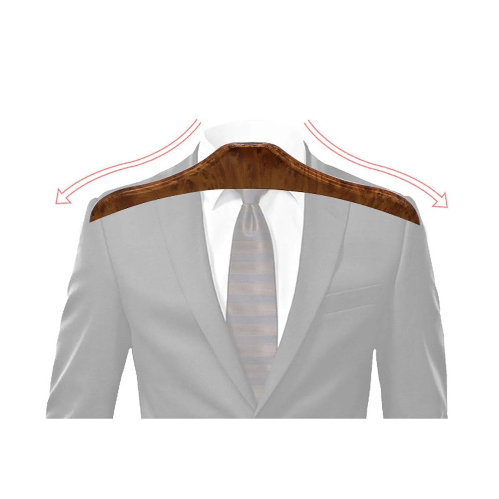 Wood yellow stainless steel car-mounted clothes hanger for suits and shirts