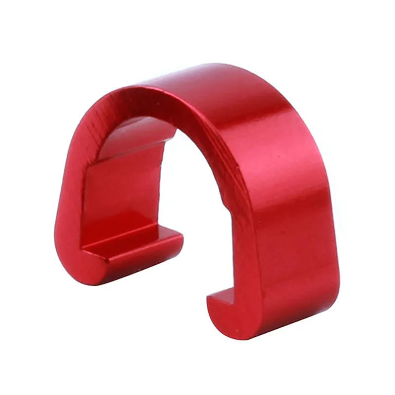 Ten small coloured aluminium C-shaped buckles for paracord and jewellery.