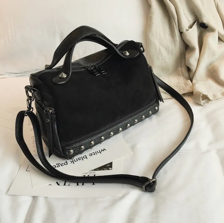 Soft PU women's casual tote shoulder bag in black, brown or grey with smooth zipper