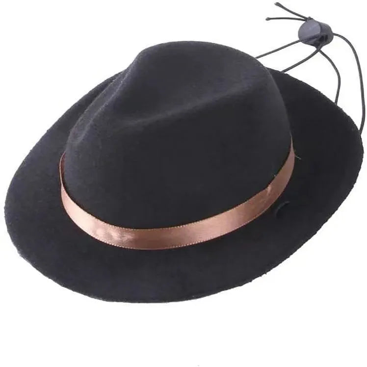 S size 155cm diameter woolen felt pet sun hat for small dogs with hairpin accessory
