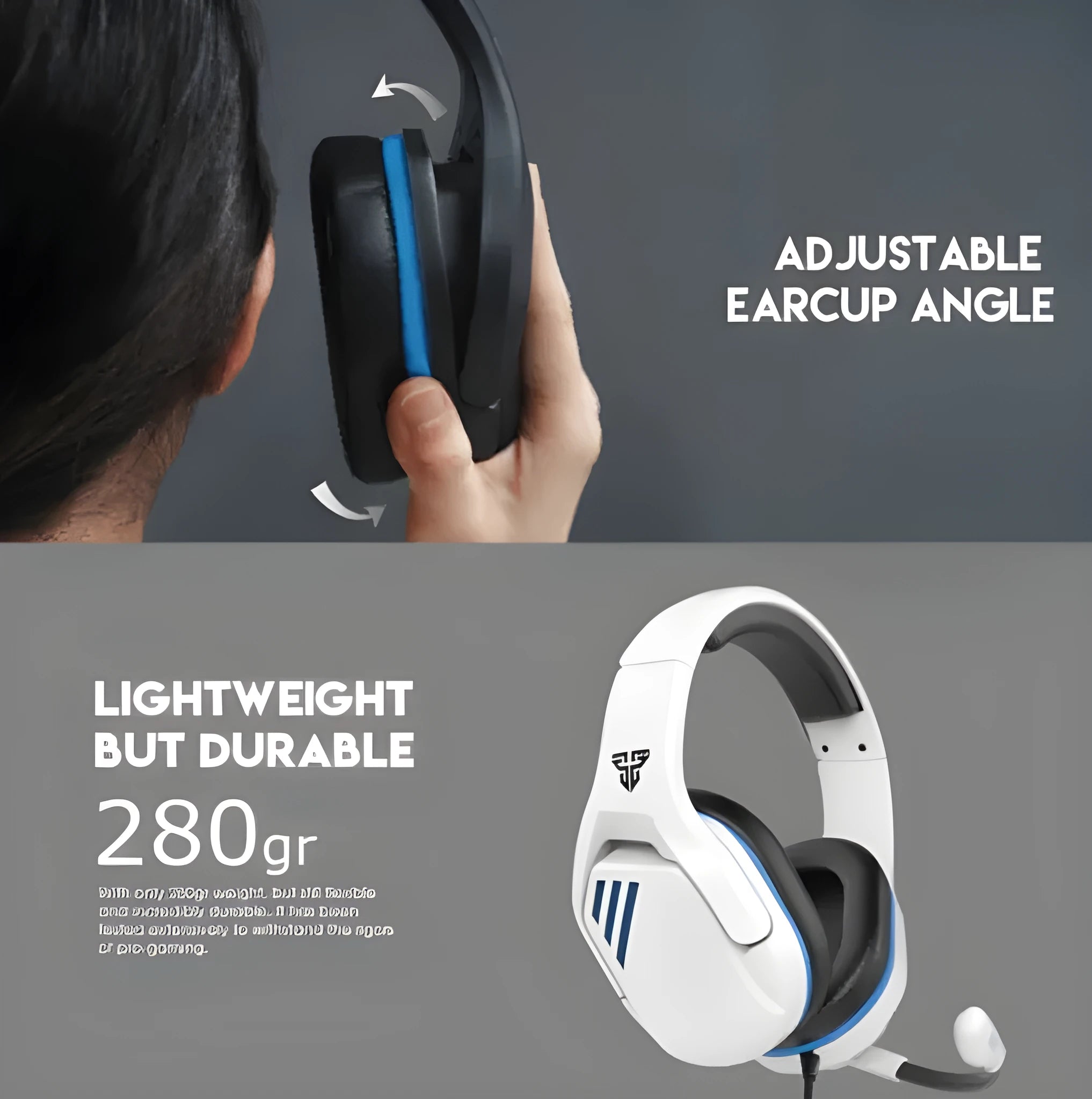 MH86 black esports gaming headset with microphone and 2-metre cable