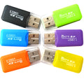 Mini USB TF and SD card reader adapter with dual slots for memory cards