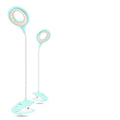 Green USB rechargeable touch control LED table lamp on a wooden desk.