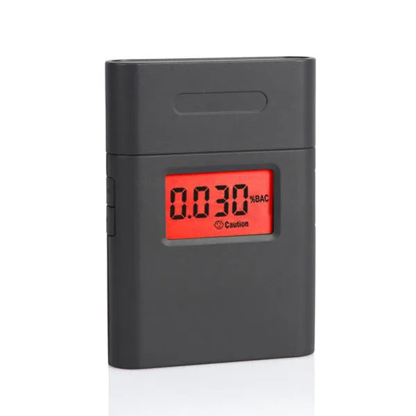 Black AT-838 handheld professional alcohol breathalyser detector for workplace testing.