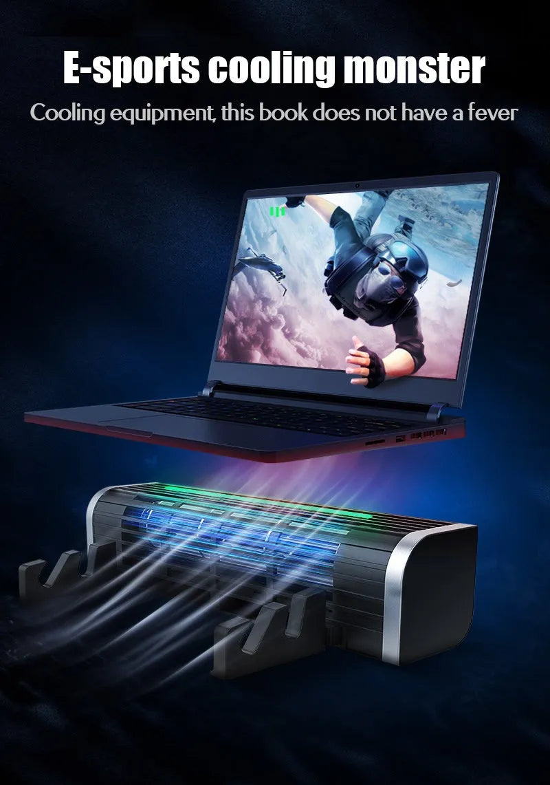 Black aluminium notebook cooler with dual USB fans for laptop cooling
