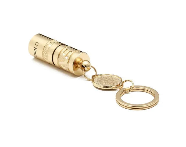 Gold waterproof zinc alloy LED keychain flashlight for outdoor emergency lighting