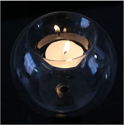 Handmade clear European-style glass bowl for floating candles in 8cm, 10cm, and 12cm diameters