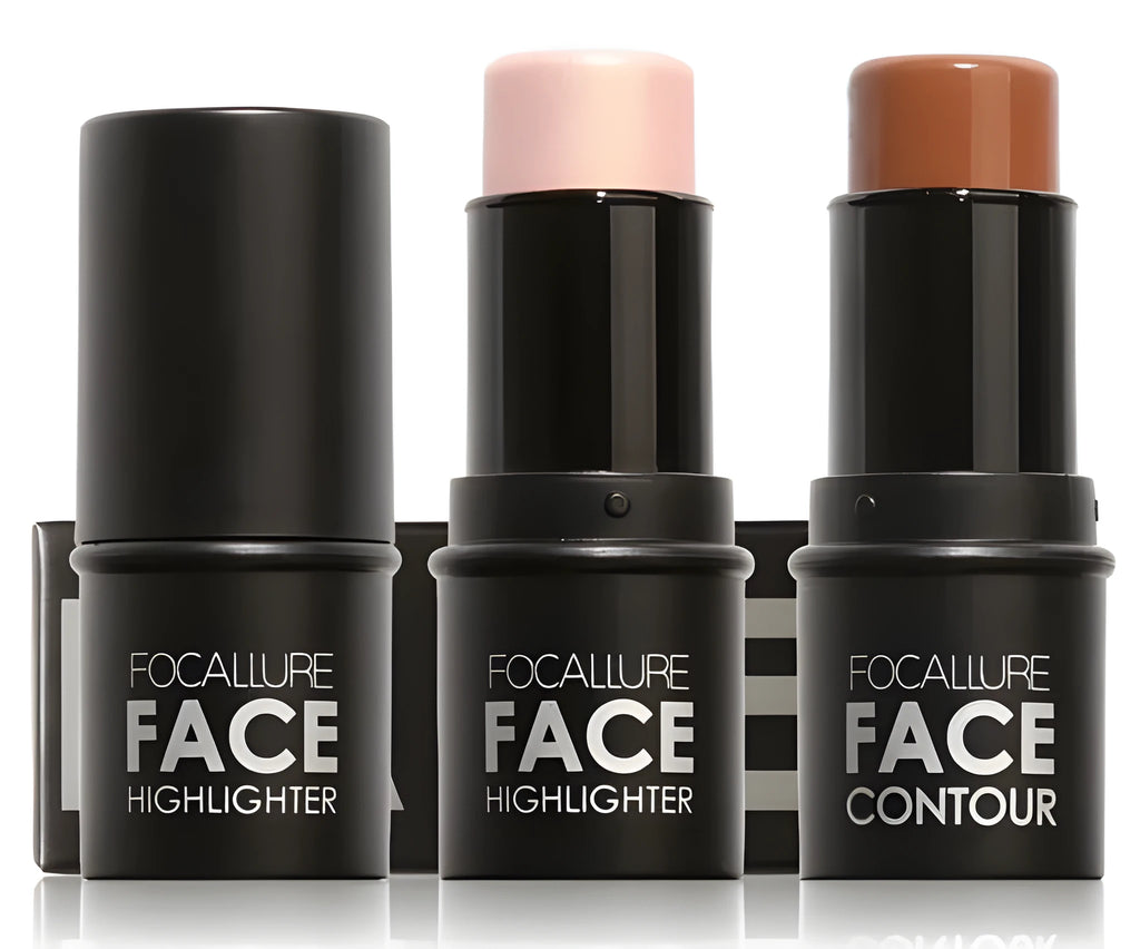 Face contour highlighter cream palette with four shades A B C D for cheekbone definition